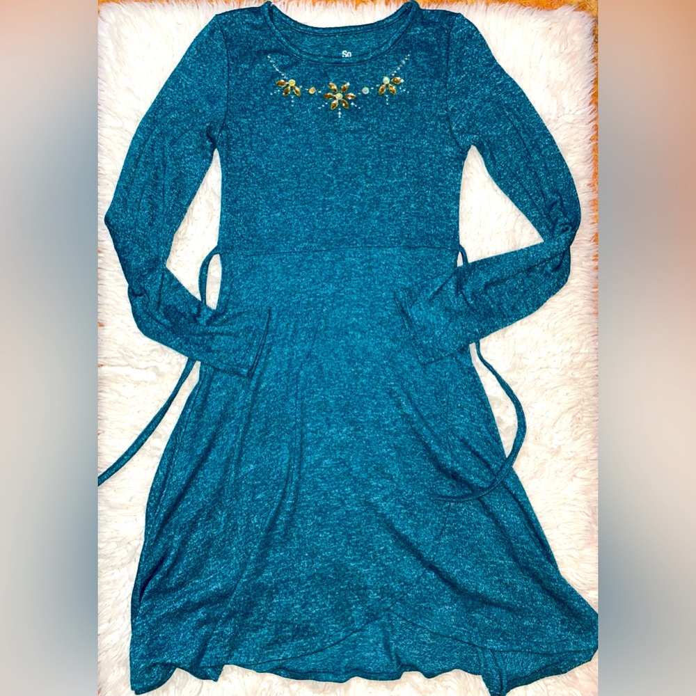 SO teal long sleeve dress